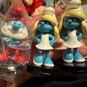 Smurfs cup toppers lot of 3 regal cinemas collectibles